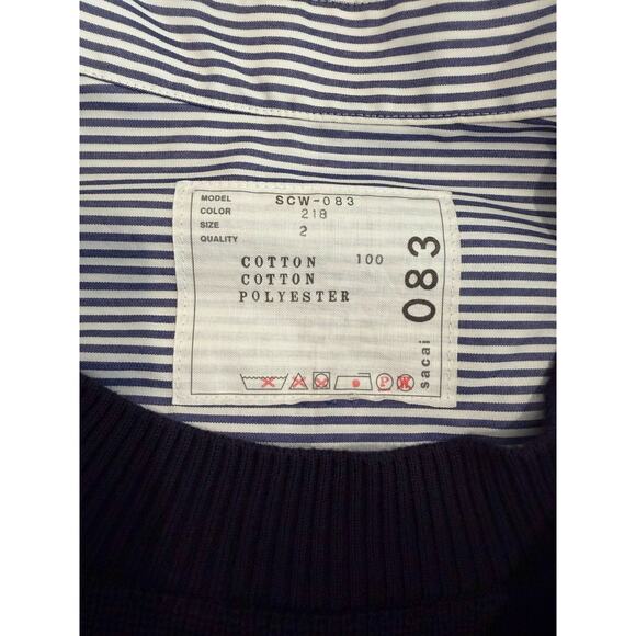 *SOLD* Shirt Dress Striped Cotton Poplin Hybrid Rib Knit Short Sleeve - Picture 8 of 13